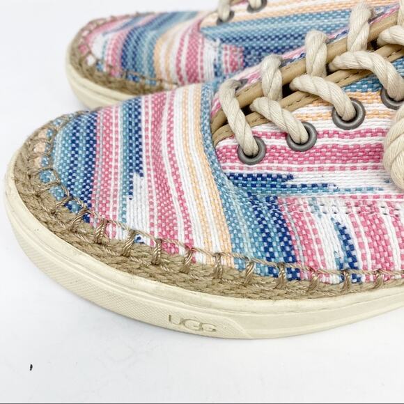 UGG Eyan II Serape Lace Up Pink/Blue Jute low top Sneakers size 6 - Picture 7 of 13